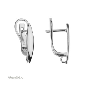 Швензы с английским замком, родий, пара (#SV1701-0102R)