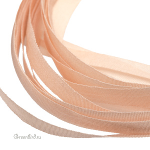 Шелковая лента AVAS Ruban de Soie 4 мм, персиково-бежевый, 3 м (#2700)