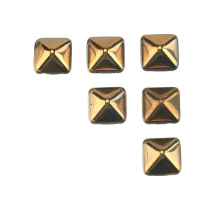 Чешские бусины Pyramid 12 мм, Amber/Jet, уп.6 шт. (#26441JT-06)