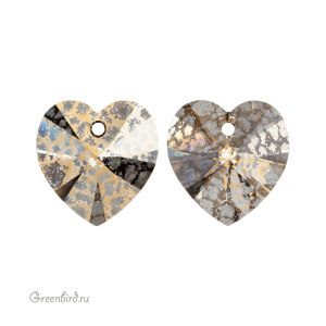 Swarovski 6228 подвеска Сердце 18 мм, золотая патина (#001GOLPA), 1 шт.