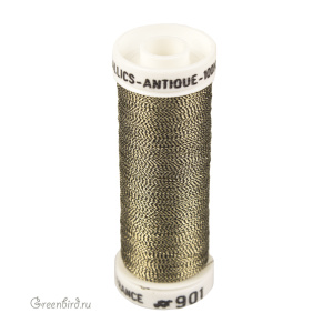 Металлизированная нить AVAS Antique, золото/черный, 100 м (#901) Металлизированная нить AVAS Antique, золото/черный, 100 м (#901)