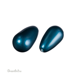 Swarovski 5816 Жемчуг полупросверленный капля 15x8 мм, петрол (#600), 1 шт.