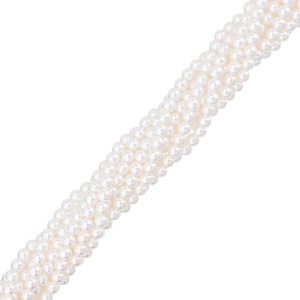 Жемчуг Crystalbird, круглый, 6 мм, Vanilla, нить (#515)