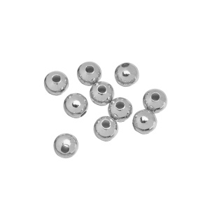 Металлический бисер 5 мм, родий, 10 шт (#CN-BM-039R)