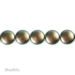 Жемчуг плоский 16x9 мм #5860 – Iridescent Green (#930)