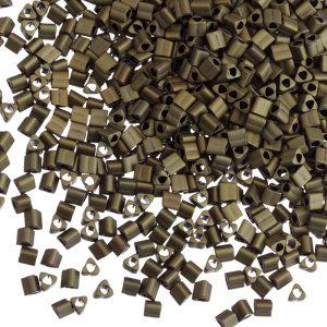 Бисер TOHO Triangle 11/0 матовый, темно-оливковый (#617), 10 г