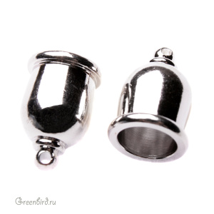 Концевик "Тадж" средний, родий, 1 шт. (#TC-0212)