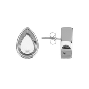 Пуссеты-оправы Crystalbird для 4320 Pear FS 14х10 мм, родий (#CBBS-16)