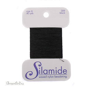 Нитки Silamide картон чёрный (#009)