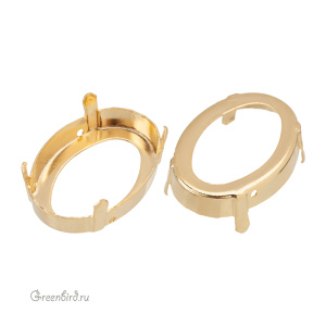 4127 Оправа для ювелирного кристалла Oval Fancy Stone 30х22 мм, золото
