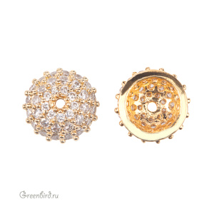 Шапочка с фианитами, золото, 1 шт. (#SVAC-12G)