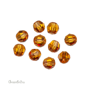 Swarovski 5000 Бусины круглые 4 мм, топаз (#203), уп. 10 шт.
