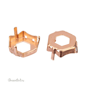 4683 Оправа для Thin Hexagon Fancy Stone 12х13,5 мм, томпак 4683 Оправа для Thin Hexagon Fancy Stone 12х13,5 мм, томпак