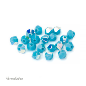 Swarovski 5328 Биконусы 3 мм, бирюзовый радужный (#267AB), уп. 20 шт.