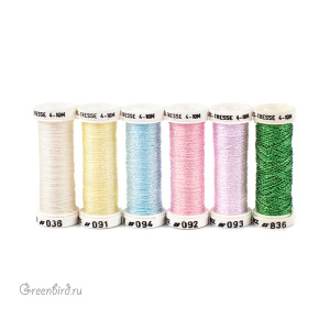 Набор металлизированных нитей AVAS Metallise Tresse #4 6 Nuances — Pastel
