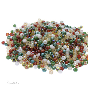 Бисер японский круглый MIYUKI Round 11/0, микс Earthtone (#MIX07), 10 г