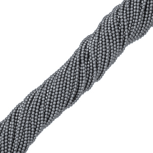 Жемчуг Crystalbird круглый 3 мм, гематит, нить (#57)