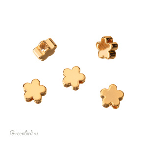 Бусина "Цветочек", золото, 1 шт. (#SV1701-Bead-09G)