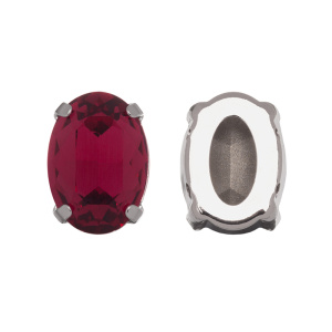 Crystalbird 4120 ÐÐ²Ð°Ð» 14x10 Ð¼Ð¼ Ð² Ð¾Ð¿ÑÐ°Ð²Ðµ, ÑÐ¾Ð´Ð¸Ð¹, Ð¸Ð½Ð´Ð¸Ð¹ÑÐºÐ¸Ð¹ ÑÐ¾Ð·Ð¾Ð²ÑÐ¹ (#K289), 1 ÑÑ.