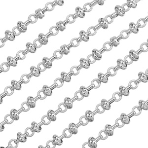 Цепочка фигурная "Узелки" 6,5 мм, родий, 30 см (#Chain-117R)