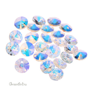 6428 подвеска Mini Disk Pendant 6mm – Crystal Aurore Boreale (#001AB)