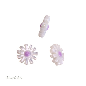 Бусина "Маргаритка" 10 мм, белый перламутр, 1 шт. (#SVA-PRL-061)