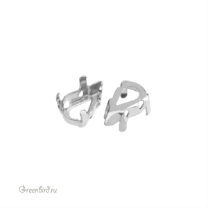 4328 Оправа для Pear Fancy Stone 8х4,8 мм, томпак/родий