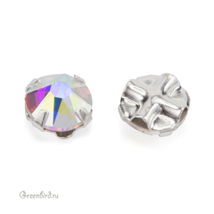 Swarovski 53103 Роза Монтис SS30, серебро, прозрачный радужный (#001AB), 1 шт.