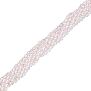 Crystalbird Жемчуг Рис 3,5x4,5 мм, светло-кремово-розовый, нить (#89)