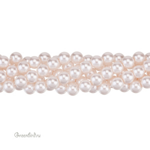Жемчуг Crystalbird, круглый, 8 мм, Cream Rose Light, нить (#02)