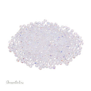 Бисер чешский PRECIOSA Czech круглый 8/0, Crystal AB (#00030/28783), 10 г