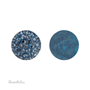 Swarovski 86601 Кабошон с кристальным паве 10 мм, монтана (#207), 1 шт.