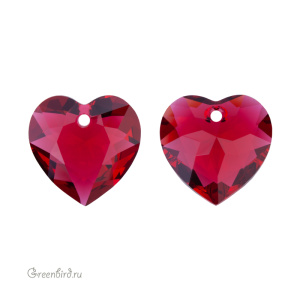 Swarovski 6432 подвеска Сердце 14,5 мм, алый (#276), 1 шт.