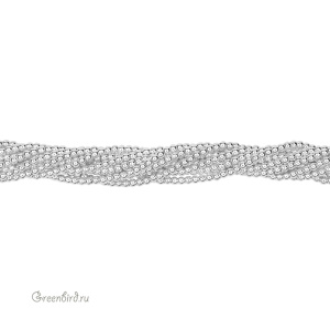 Бусины Геметин 2,5 мм, круглые, цвет: серебро, нить (#SV-HMT-16)