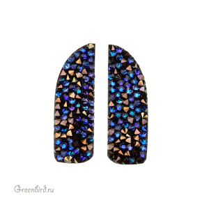 Swarovski 712059 Кристальная ткань Fine Rocks 30х23 мм, (#012/001HEL), уп. 1 пара