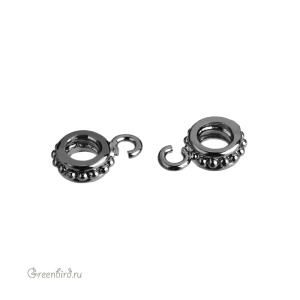 Коннектор-бейл "Точки", gunmetal, 1 шт. (#SVA-BAIL-03T)