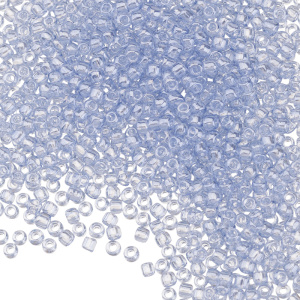 Бисер TOHO Round 11/0 RE:Glass, глянцевый прозрачный, Blue (#RE5107)
