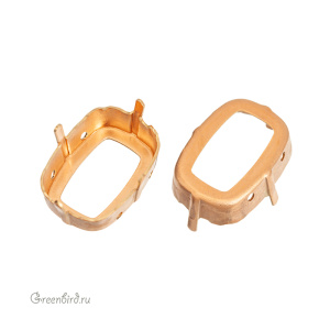 4568 Оправа для ювелирного кристалла Cushion Fancy Stone 18х13 мм, томпак