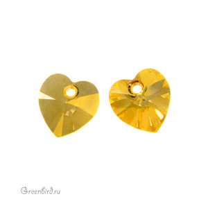 Swarovski 6228 подвеска Сердце 10 мм, солнечный металлик (#001METSH), 1 шт.