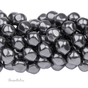 Swarovski 5841 Жемчуг барочный круглый 8 мм, темно-серый (#617), 1 шт.