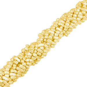 Бусины Геметин, крупная крошка, цвет: матовое золото, нить (#SV-HMT-111)