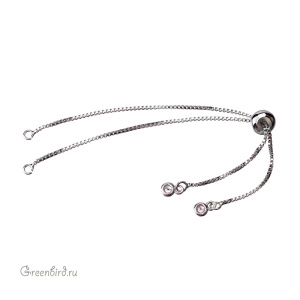 Цепочка-основа для браслета, родий, 1шт. (#SVA-FIAN-1902R)