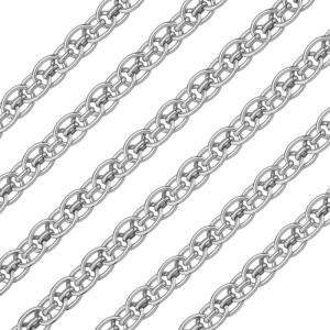 Цепочка фигурная из нержавеющей стали 6 мм, цв. родий, 1 м (#CN-CH005R)