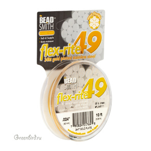 Тросик Flex-Rite 49 – 0,6 мм, 24Kt Gold Plate #FLX45111