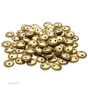 Lentil 2 отверстия 6mm, Mat. Metallic Aztec Gold, 10 гр (#K0172JT)