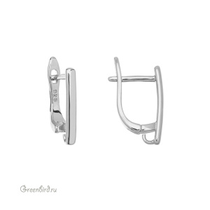 Швензы с английским замком, родий, пара (#SV1701-0107)