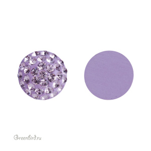 Swarovski 86601 Кабошон с кристальным паве 10 мм, светлый аметист (#212), 1 шт.