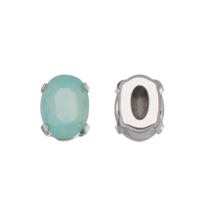 Кристалл в оправе 4120C 8x6 мм Crystalbird - Aqua Opal (#105), родий, 8 шт. (#CBCS-0095)