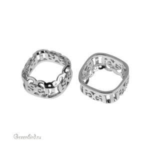 Оправа для кристаллов Cushion Square 12 мм, родий, 1 шт. (#003RHOD)