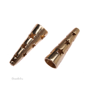 JBB Концевик-конус "Звезды", св. латунь (J62-206)